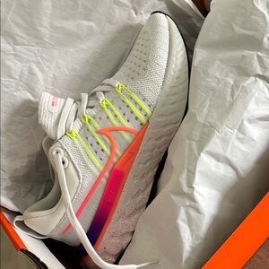 Nike White and Multicolor Running Shoes